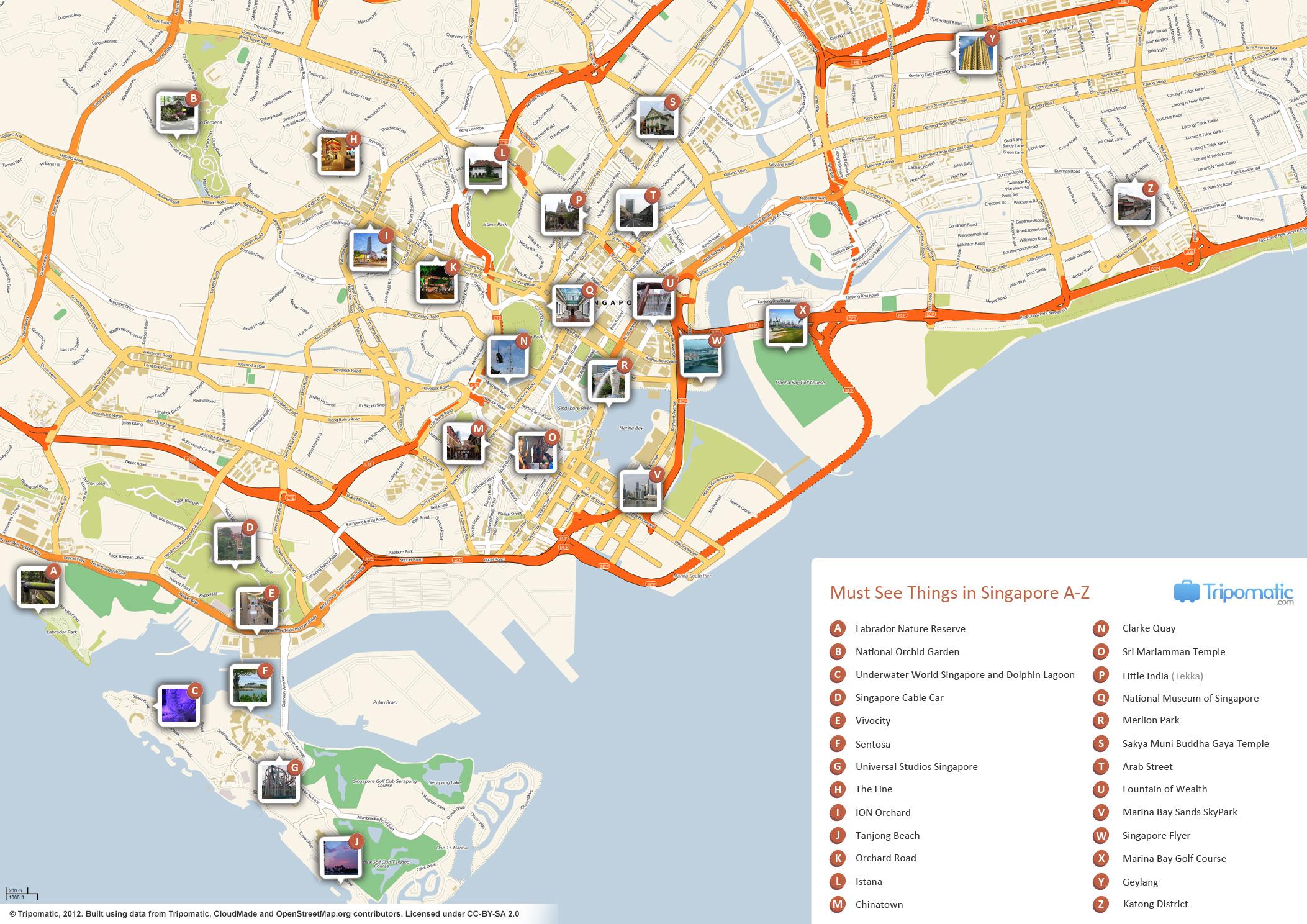 Singapore Attractions Map 