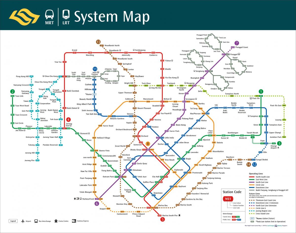Singapore subway station map