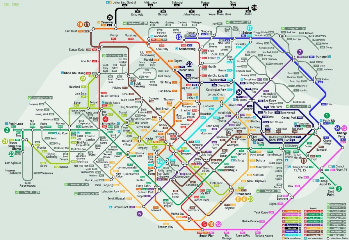 Singapore railway stations map