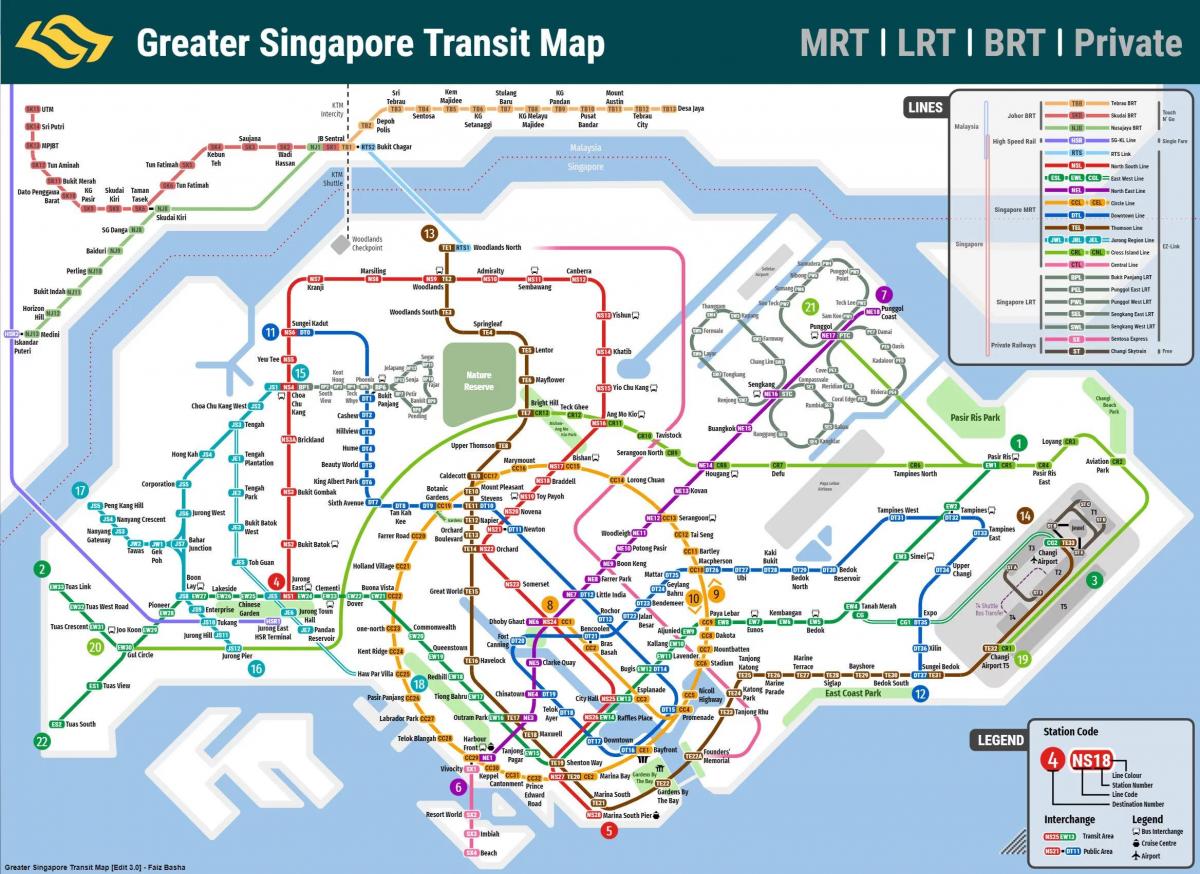 Singapore transportation map